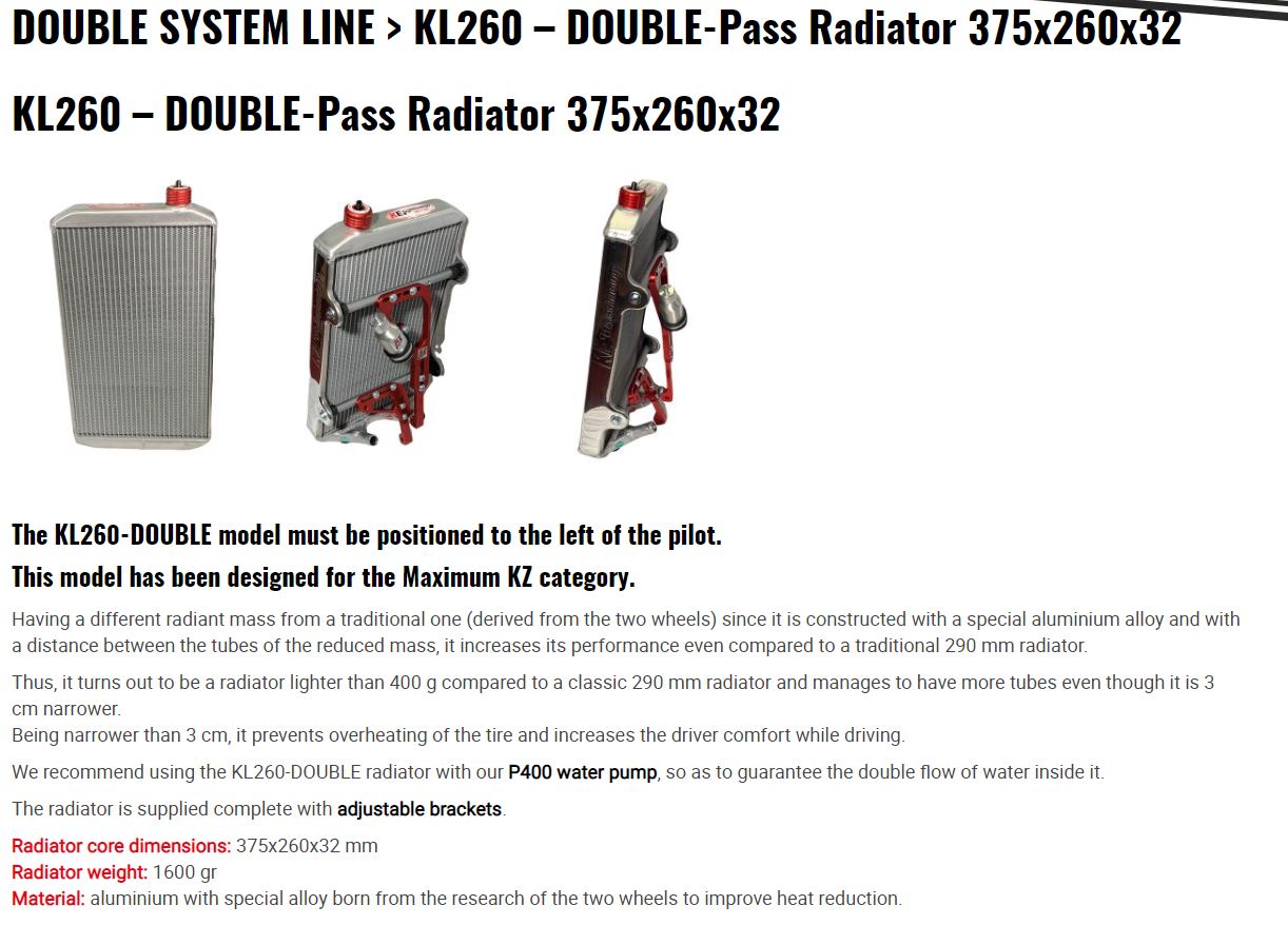 Kühler KE KL260-DOUBLE PLUS R-Core 375x260x32 mit Halter