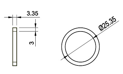 Bremskolben Dichtring 25mm